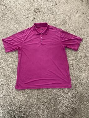 Walter Hagen Polo Shirt Mens XL Pink Solid Hydro-Dri Golf Performance Top